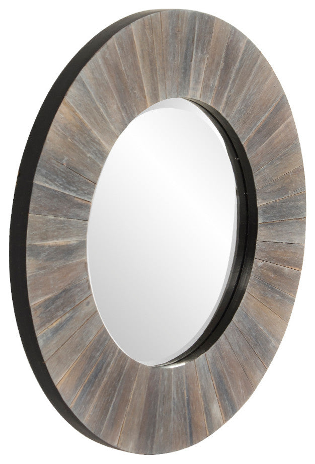 Howard Elliott Henley Round Wood Mirror