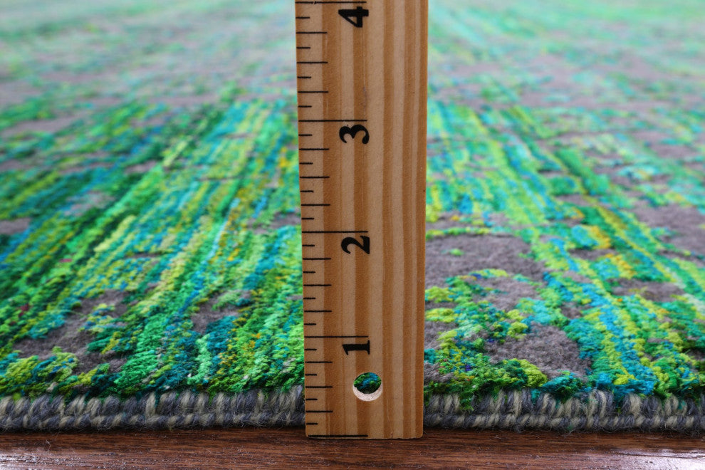 Wool and Silk Modern Handmade Rug 8' 0" X 9' 10" Q11844