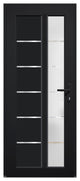 Front Exterior Prehung Door Frosted Glass / Manux 8088 Black, 36" X 80"; Left in