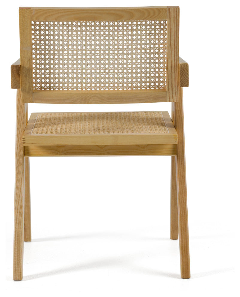 Modrest Aurora Light Rattan and Natural Ash Folding Dining Arm Chair