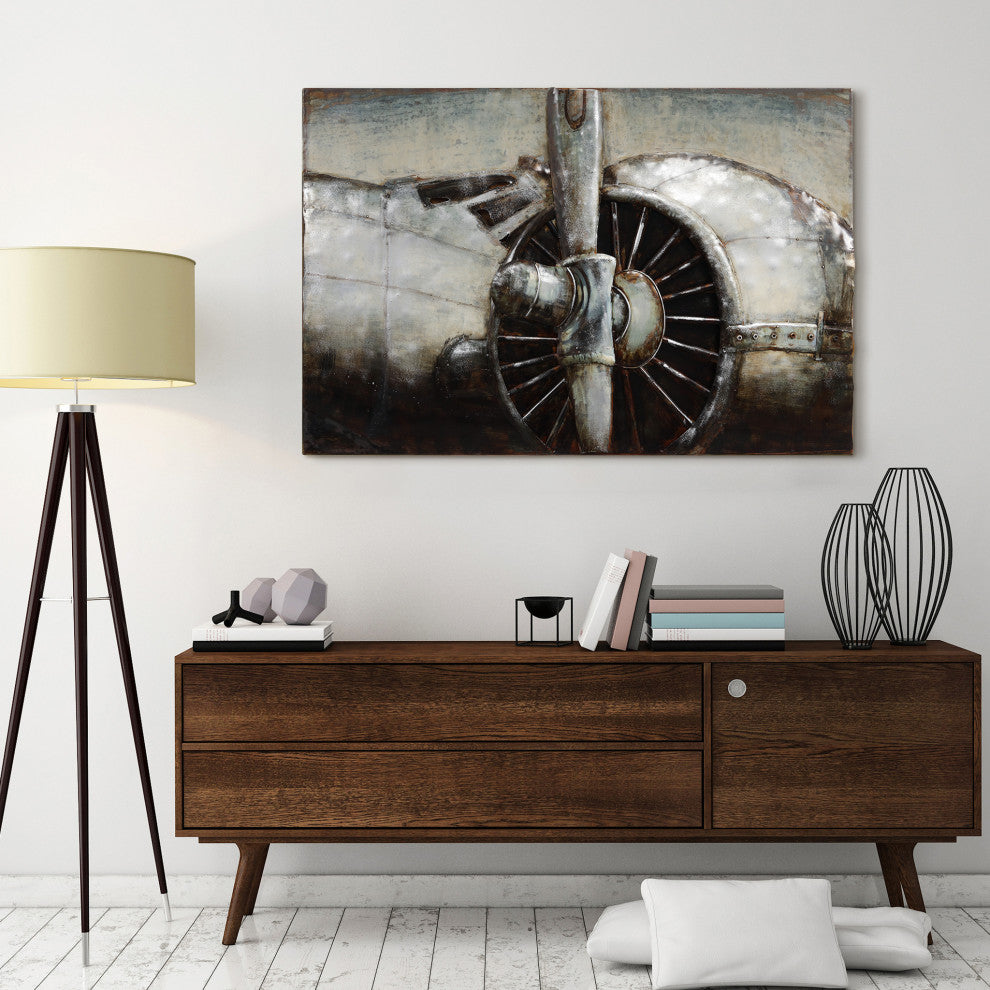Fly Away Primo Mixed Media Hand Painted Iron Wall Sculpture, 32"x 48"