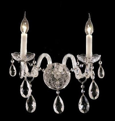 Elegant Alexandria Wall Sconce, Chrome Finish With Royal Cut Crystal