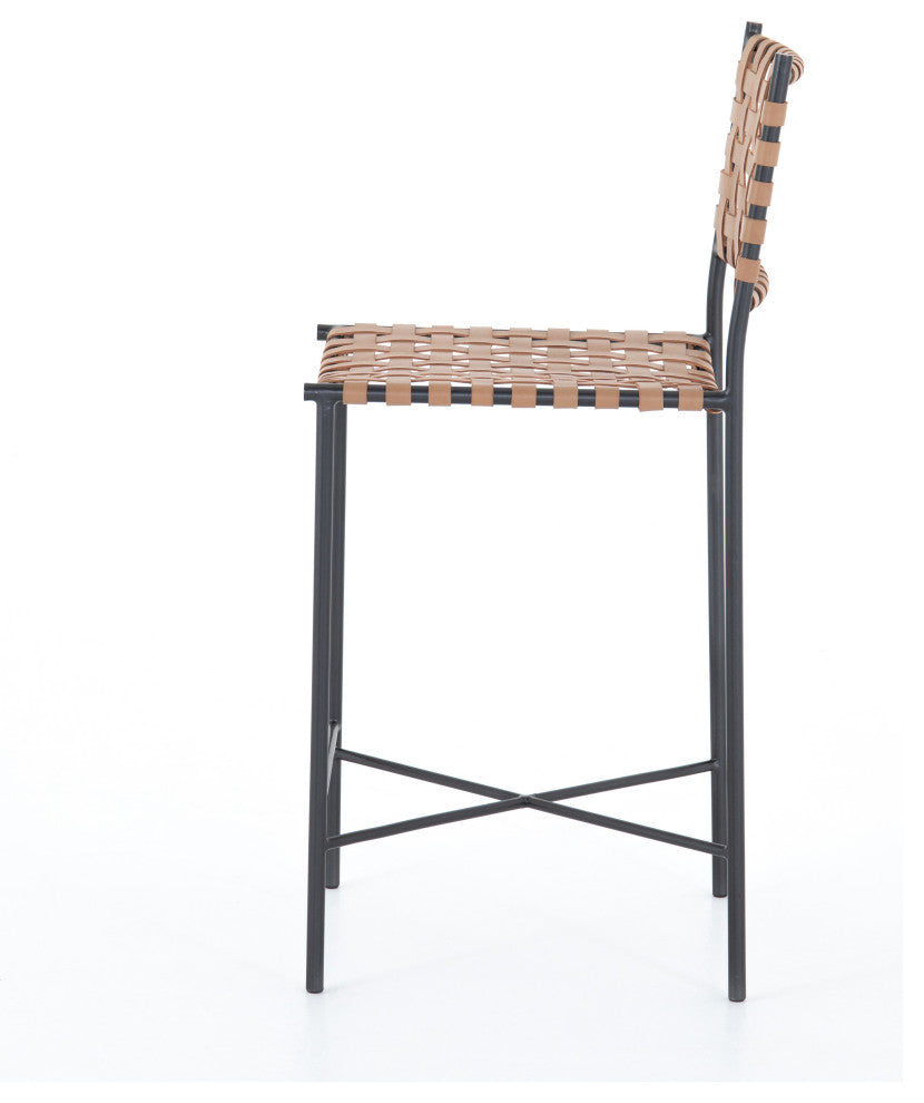 Garza Stool, Natural Leather, Counter