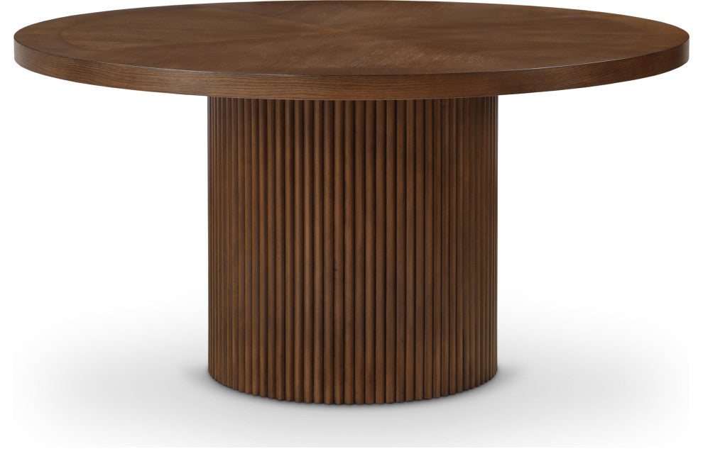 Belinda Beech Wood Dining Table, Brown, 59"Wx59"Dx30" H