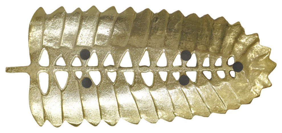 Handmade Decorative Aluminium Tray, Gold Color Coated