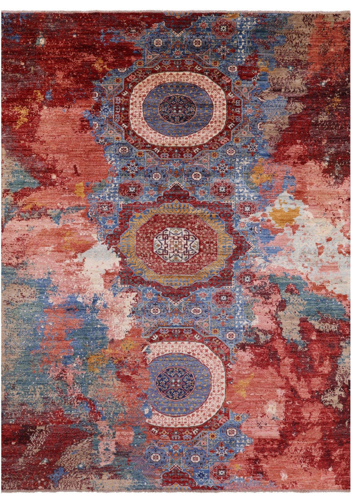 Modern Mamluk Hand-Knotted Wool Rug 8' 3" X 11' 5" - Q12410