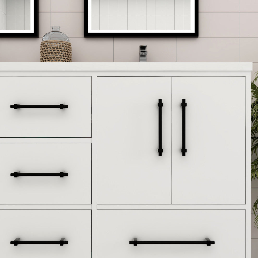 Victoria 60" Solid Wood Bath Vanity, Double Sink, Glossy White