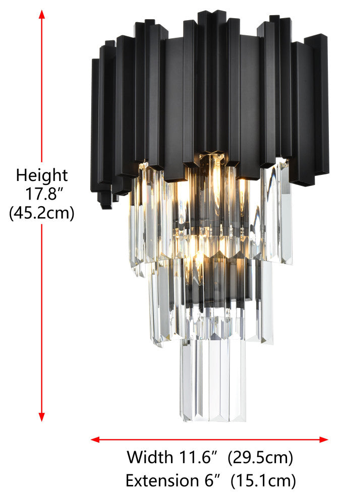 Home Living 12" Wall Sconce, Black