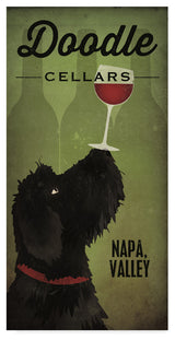 Ryan Fowler 'Doodle Wine II Black Dog' Canvas Art