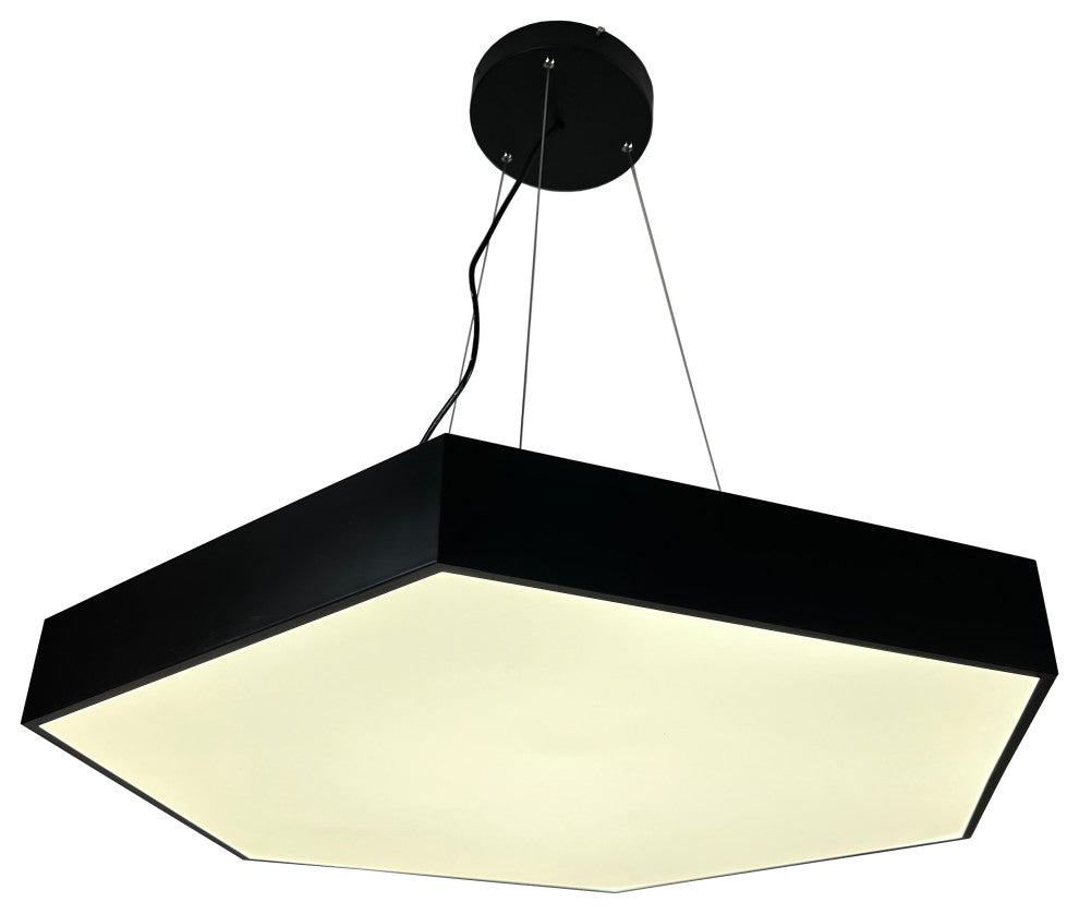 Itze Integrated LED Black Hexagonal Pendant
