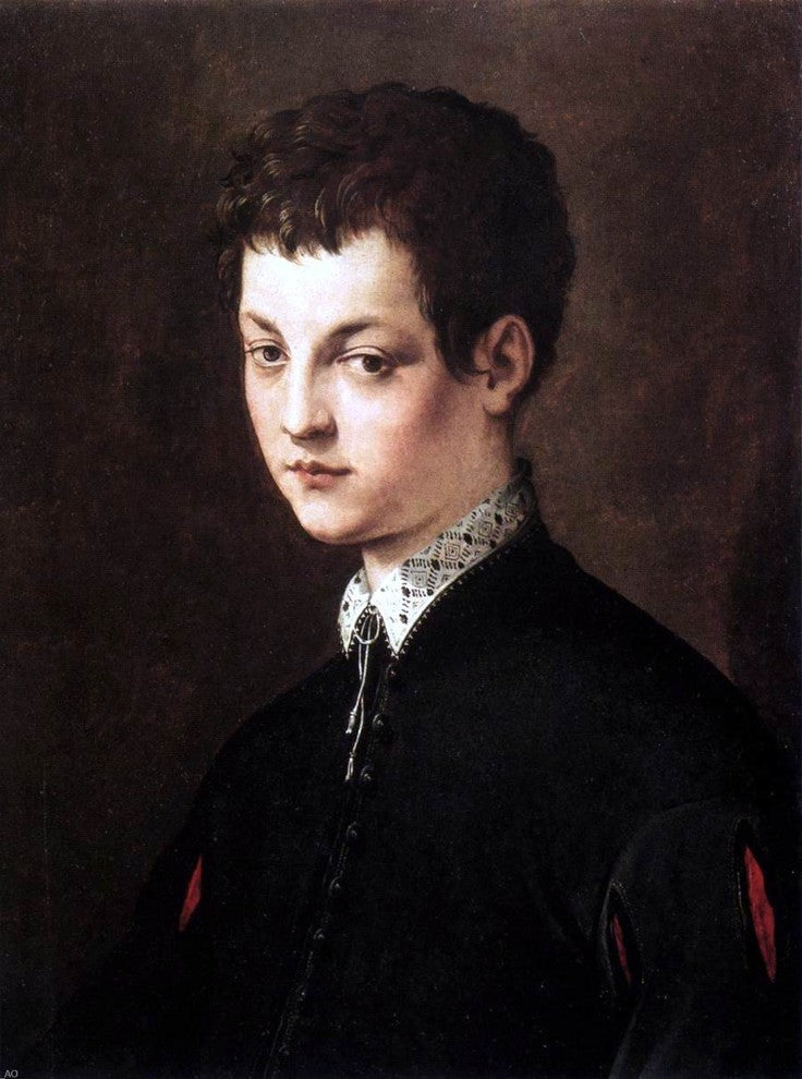 Cecchino Del Salviati Portrait of a Young Man, 21"x28" Wall Decal