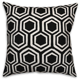 Black and White Honeycomb 18x18 Throw Pillow Cover