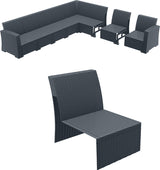 Monaco Sectional Extension Part With Cushion, Dark Gray