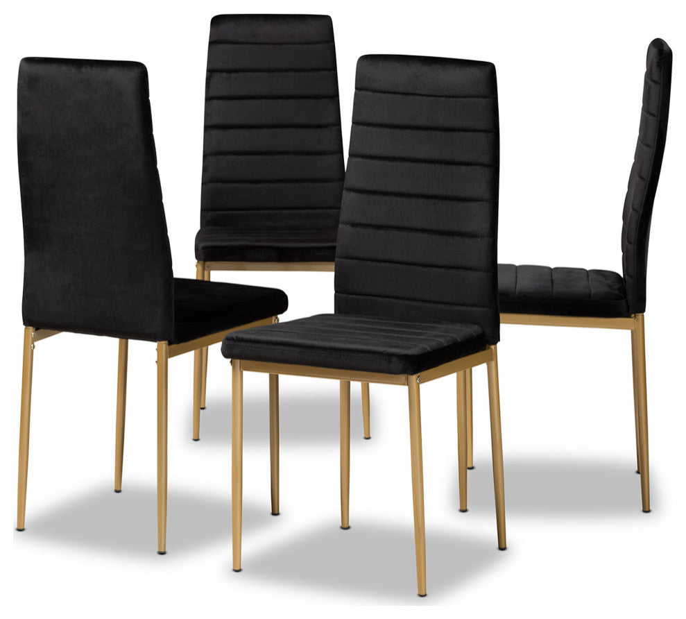 Seal Glamour 4-Piece Dining Chairs, Black