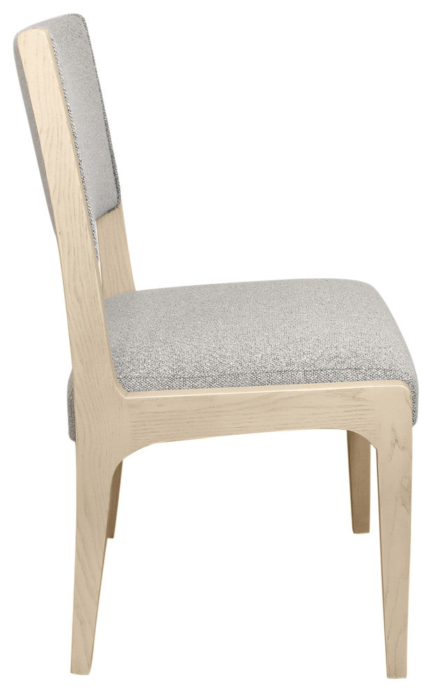 Logan 7-Piece Dining Table Set With Ash Boucle Gray Side Chairs