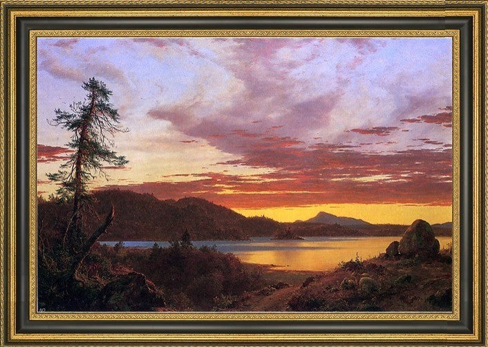 Frederic Edwin Church Sunset Framed Premium Canvas Print, 18"x27"