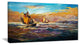 "Boats in Roaring Sea" Canvas Print