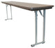 Large Folding Table, Recessed Steel Legs & Spacious Rectangular Top, Brown