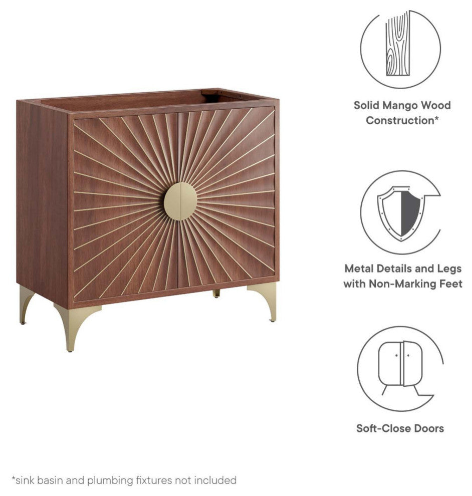 Daylight 36" Bathroom Vanity Cabinet, Walnut