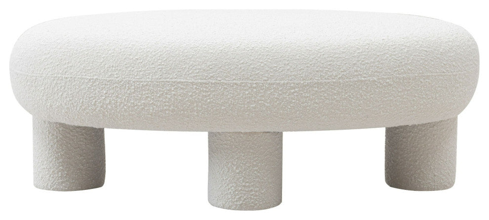 Modrest Gaynes Modern Off-White Fabric Bench