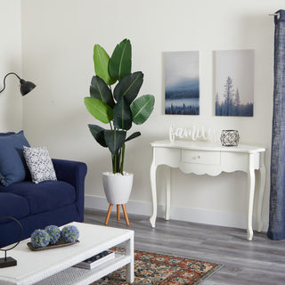 Lifestyle photo; product shown in a living room setup; not on a white background.
