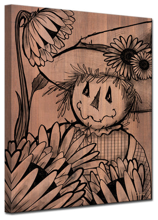 Ready2HangArt 'Sunflower Scarecrow' Wrapped Canvas Fall Wall Art