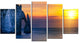 Etretat Cliff Normandy Panorama, Seashore Canvas Wall Art, 60"x32", 5 Panels