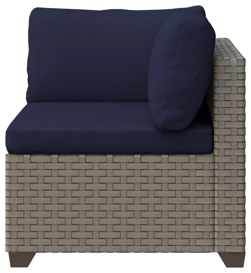 Keys 6-Piece Outdoor Conversation Set with Loveseat, Sofa, and Coffee Table, Cobalt