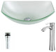 Pendant Deco-Glass Sink, Lustrous Frosted, Harmony Faucet, Brushed Nickel