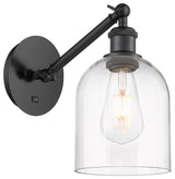 Ballston-Bella 1-Light 6" Sconce, Arm Adjusts Up/Down, Matte Black, Clear