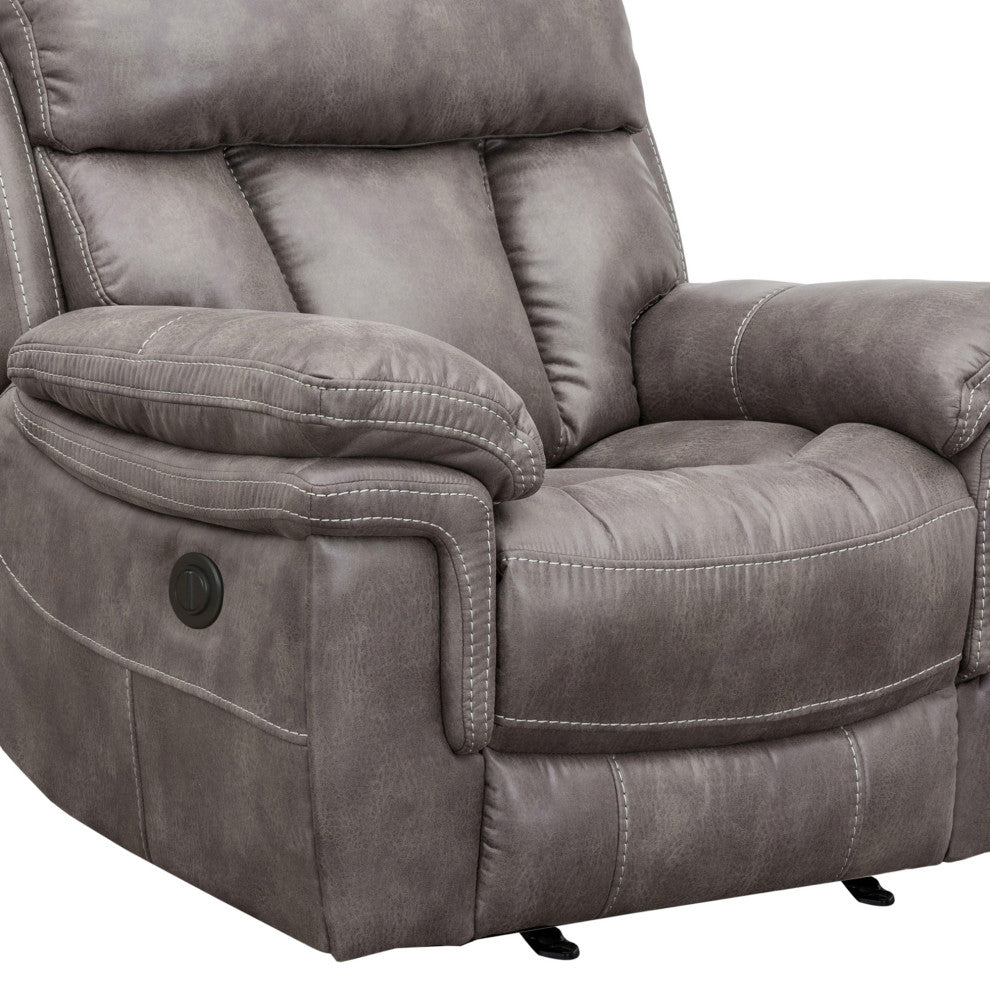 Estelle Power Recliner Chair, Gunmetal Fabric