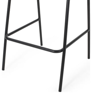 Linda Modern Iron Barstool, Set of 2, Matte Black