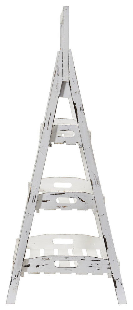3' White Washed Farmhouse Stand with Chalkboard