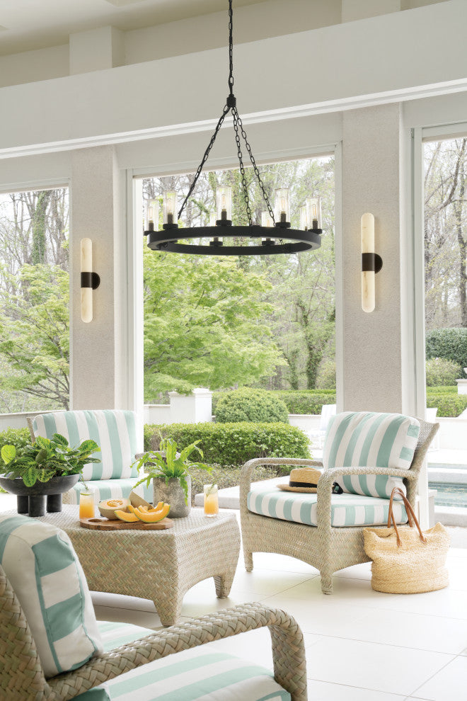 Hinkley Sawyer Medium Single Tier Chandelier 12V, Black
