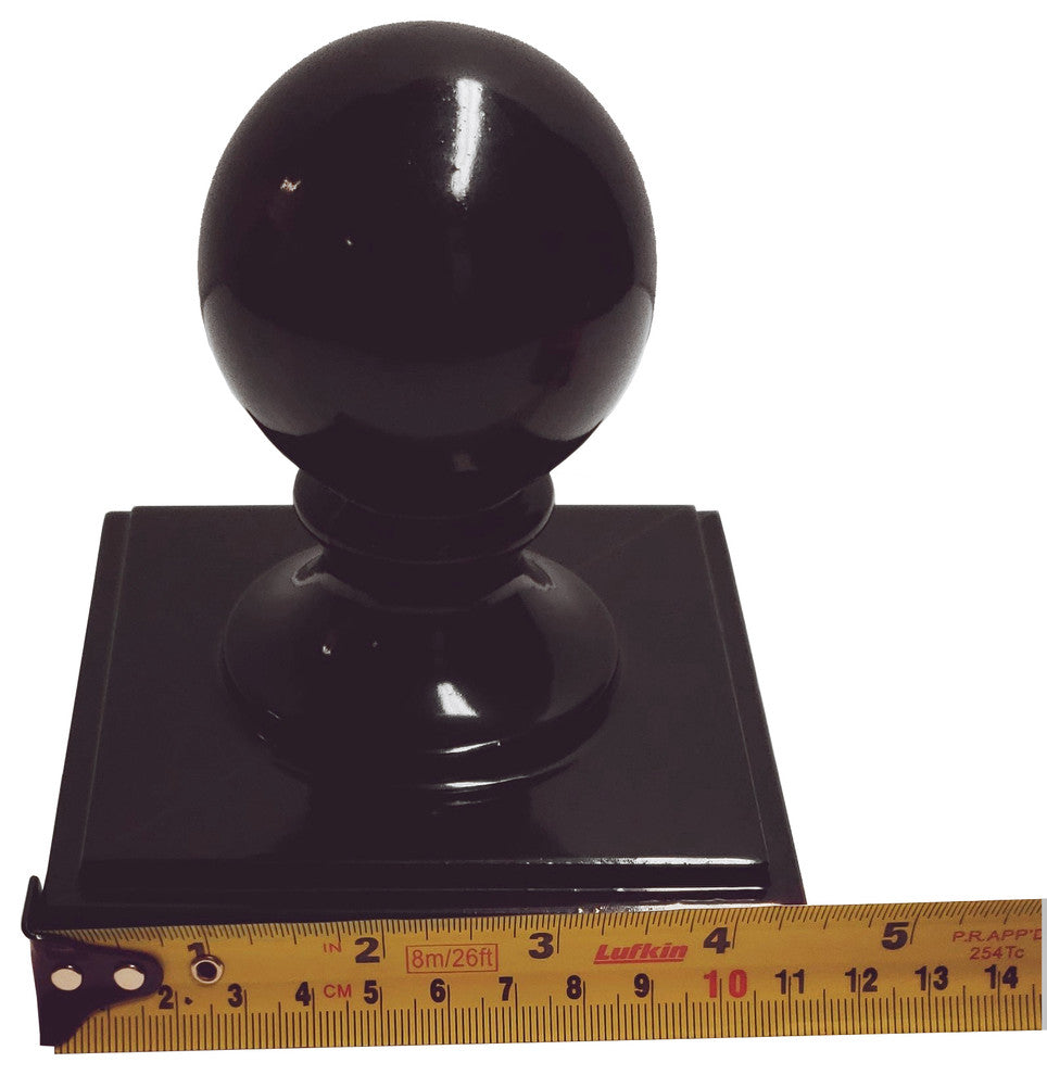 4"x4" Aluminium Ball Top Post Cap for Metal Posts, Black (DHBPC40)