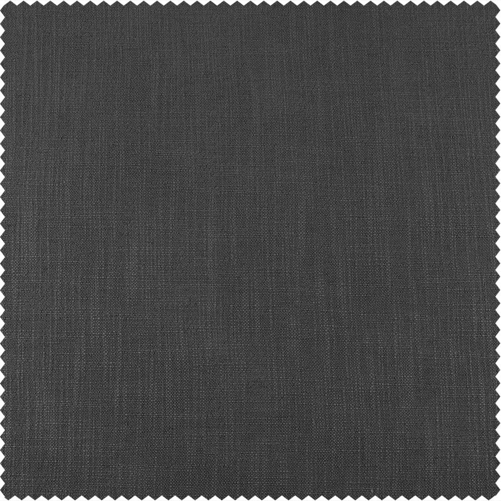 Lead Grey Belgian Heavy Faux Linen Fabric Sample, 4Wx4L