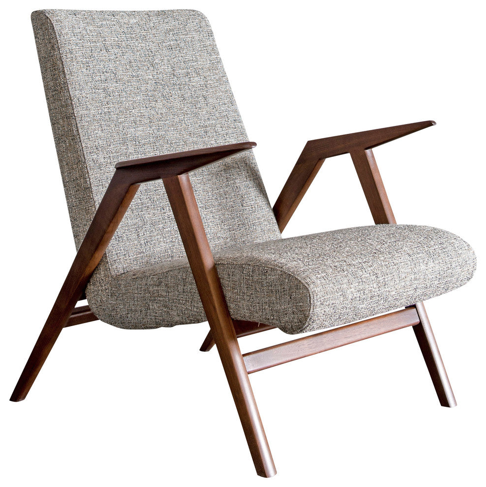 Charlene Accent Chair in Walnut with Upholstered Seat, Mineral