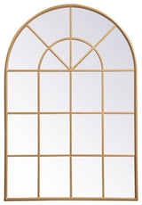Macey Metal Windowpane Mirror, 36"x53", Brass