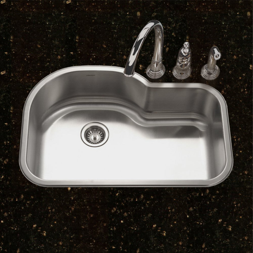 Houzer BSH-3200 Belleo Series Topmount Offset Single Bowl Kitchen Sink