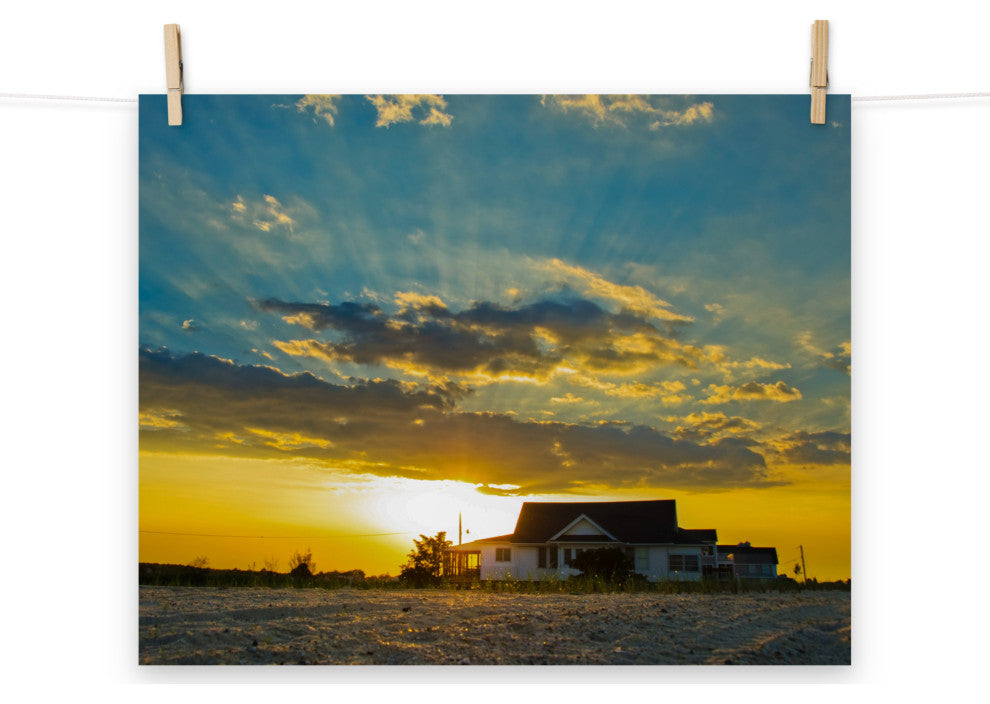Sunset at Bowers Landscape Photo, Coastal Unframed Wall Art Print, 16" X 20"