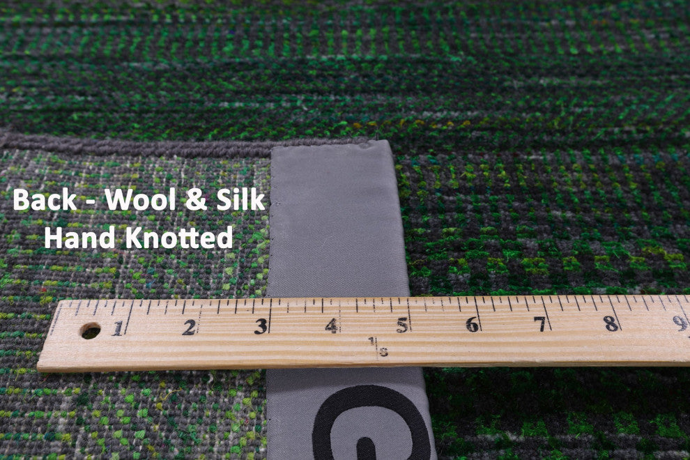 7' Square Wool & Silk Super Savannah Gabbeh Handmade Rug - Q13060