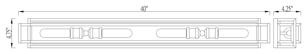 Z-Lite 454-4V Titania 4 Light 5"W Vanity Strip - Black / Brushed Nickel