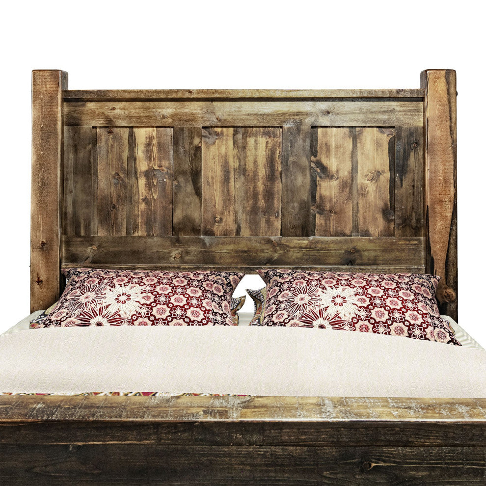 Big Sky Collection Rugged Sawn Panel Bed, Cal King, Provincial Stain