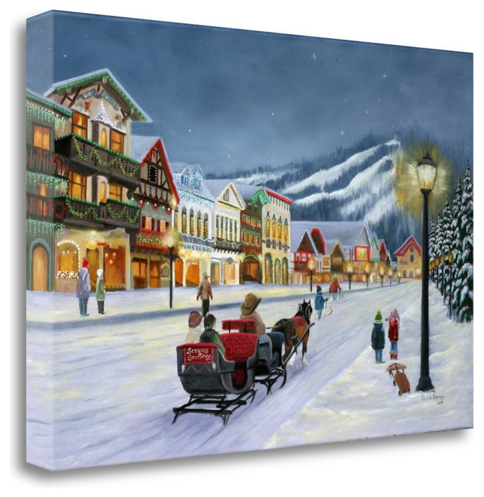 "Christmas VIllage" By Julie Peterson, Giclee Print on Gallery Wrap Canvas