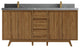 Madison Teak 72 Double Sink Bath Vanity in Dark Natural 2" Piatra Gray