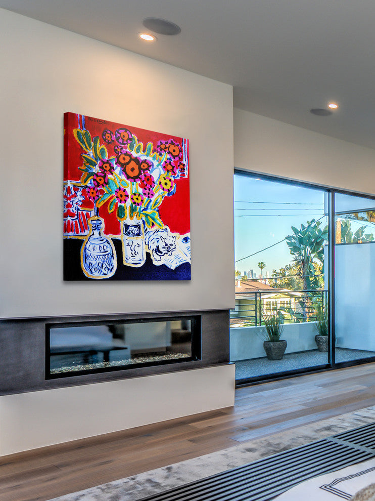 "Happy Cat" Print on Canvas by Wayne Ensrud
