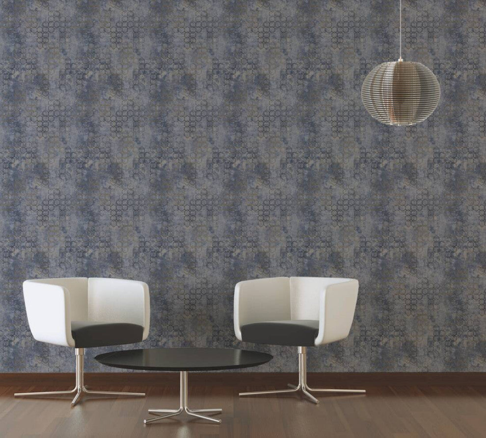Geometric Textured Wallpaper Featuring Honeycomb Pattern, 374245