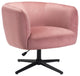 Gusto Glam Pink and Black Swivel Accent Chair