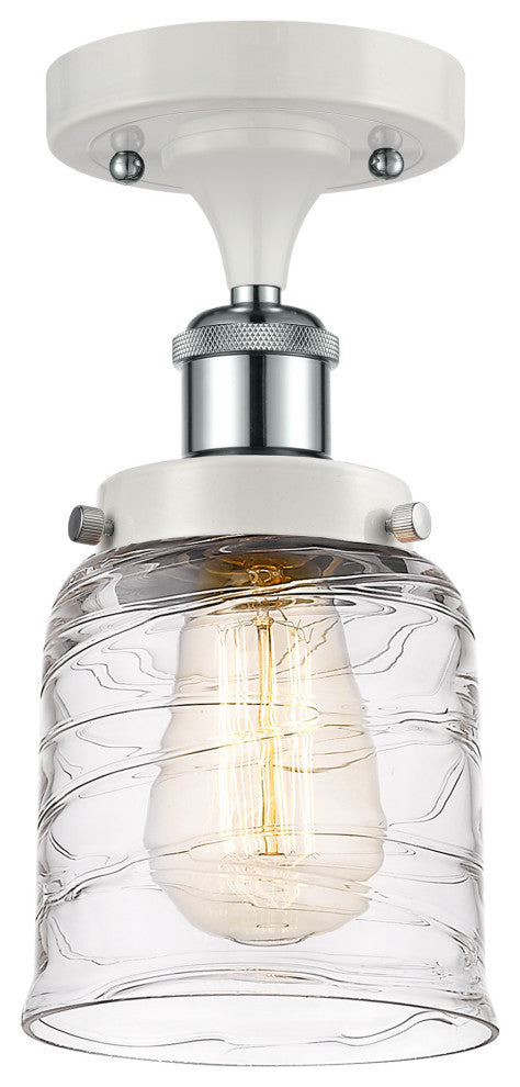 INNOVATIONS 916-1C-WPC-G513 1-Light Semi-Flush Mount White and Polished Chrome