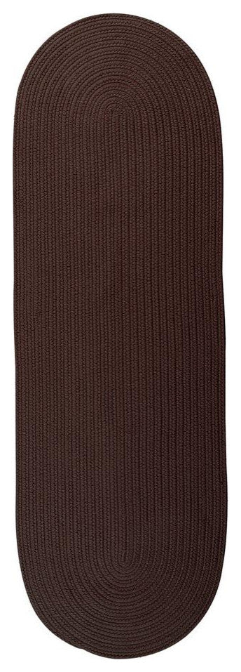 Colonial Mills Rug Reversible Flat-Braid, Oval Runner Earth Brown Runner, Oval